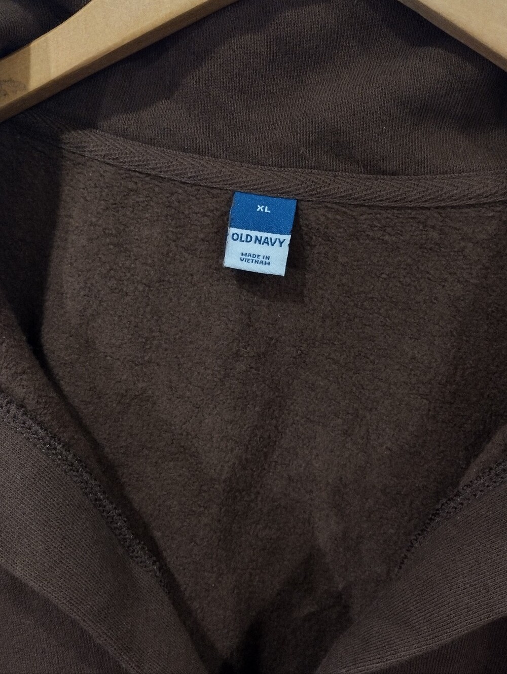 Old Navy Dark Brown Hooded Fleece Sweatshirt - Picture 3 of 6